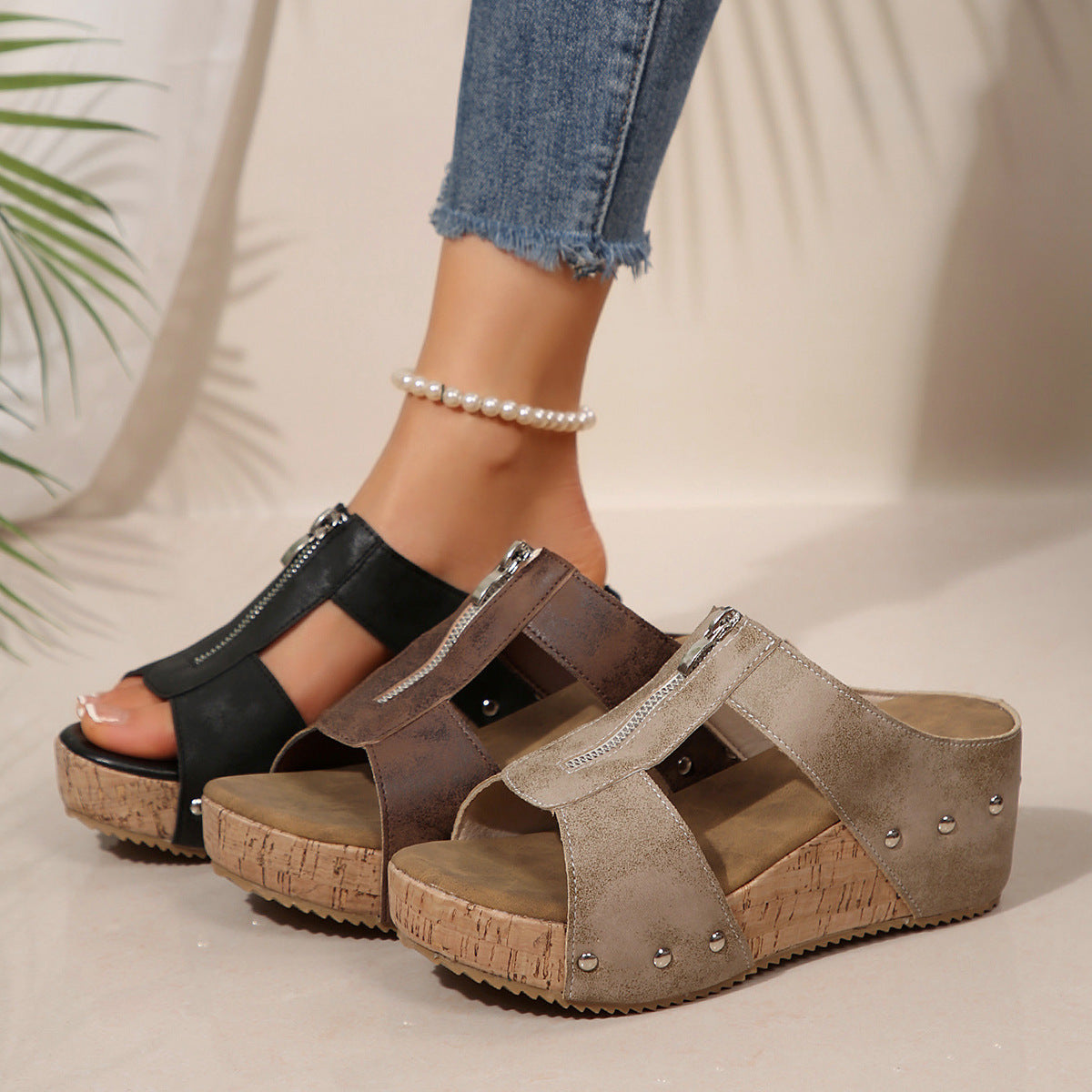 THARAH Offene Zehensandalen